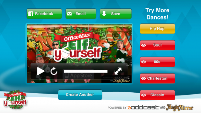 カメラで撮影した顔のエルフがリズムに乗って踊りだすおもしろiOS/Androidアプリ ElfYourself やってみたら・・・。