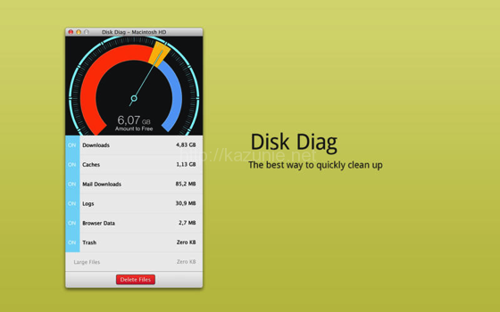 超簡単にMacのディスク内をクリーンナップできる「Disk Diag」がすばらしい。期間無期限無料でダウンロードできます。